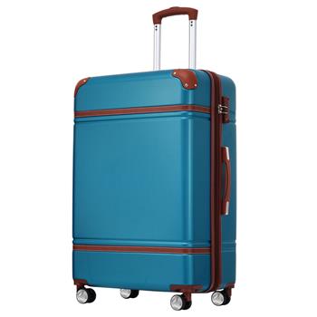 24 IN Luggage 1 Piece with TSA lock , Expandable Lightweight Suitcase Spinner Wheels, Vintage Luggage,Blue