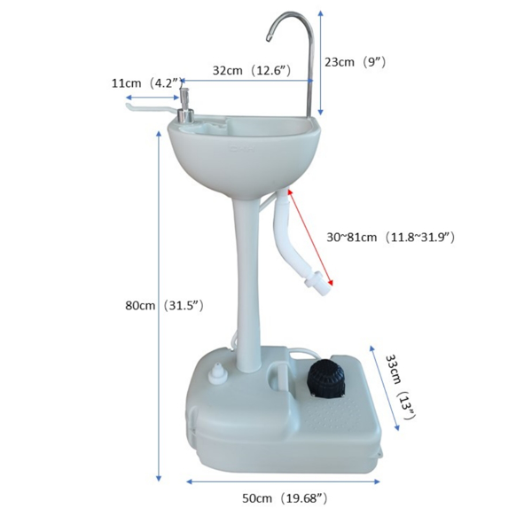 CHH-7701 Portable Removable Outdoor Wash Basin White