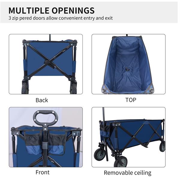 Utility Collapsible Folding Wagon Cart Heavy Duty Foldable, Beach Wagon