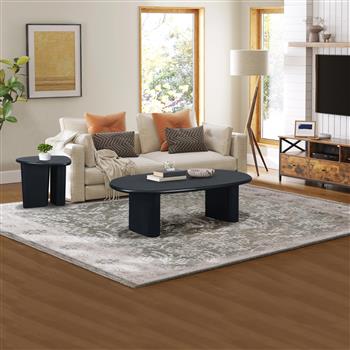 51\\'\\' Tapered Tabletop Coffee Table (BLACK)