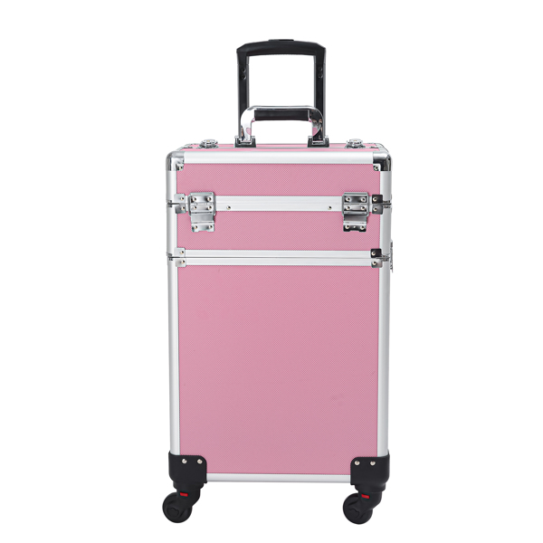 4 in 1 Aluminum Cosmetic Makeup Case Tattoo Box Pink