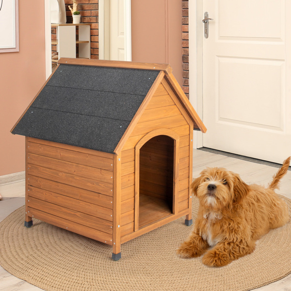 Outdoor Dog House, Waterproof Puppy Shelter Indoor Doghouse with Elevated Floor