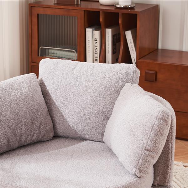 Fabric Swivel And Storage Chair With Back Cushion For Living Room,Light Gray