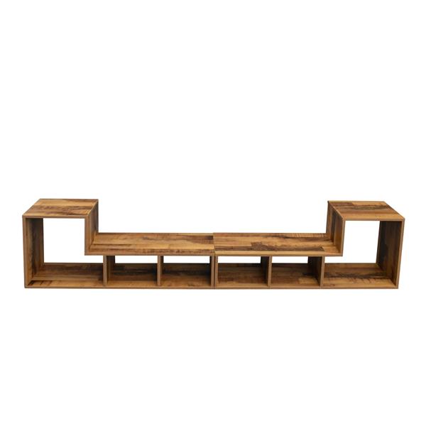 Double L-Shaped Oak TV Stand,Display Shelf ,Bookcase for Home Furniture,Fir Wood