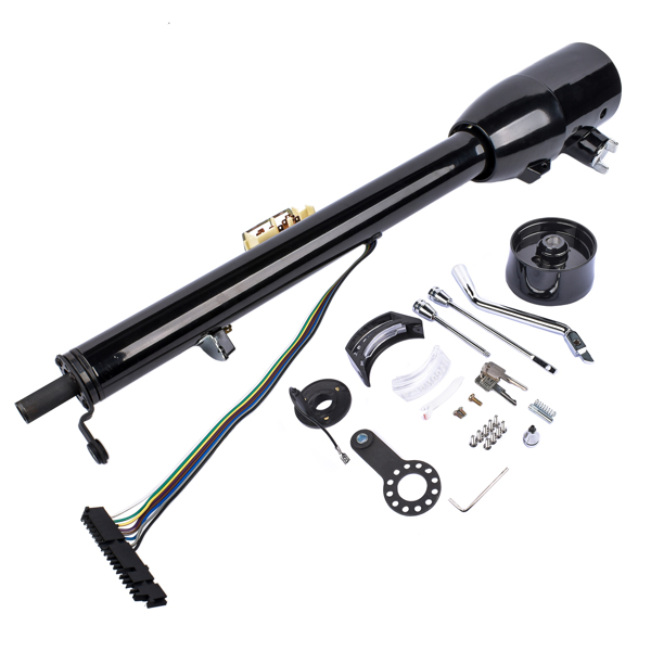 28" Black Stainless GM Tilt Steering Column with Key & Adapter R91004BK-28"