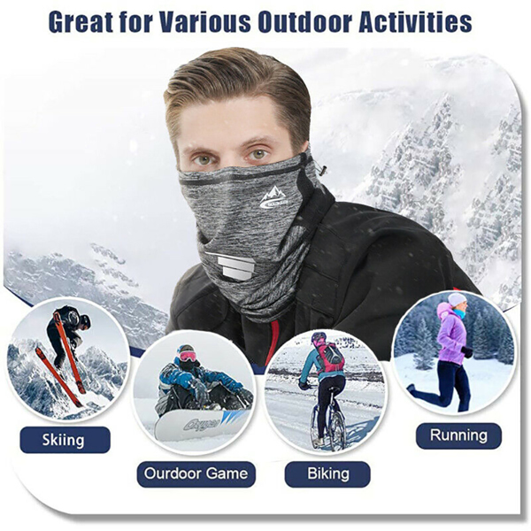 Winter Thermal Men Neck Warmer Windproof Face Cover Shield Tube Scarf Headwear