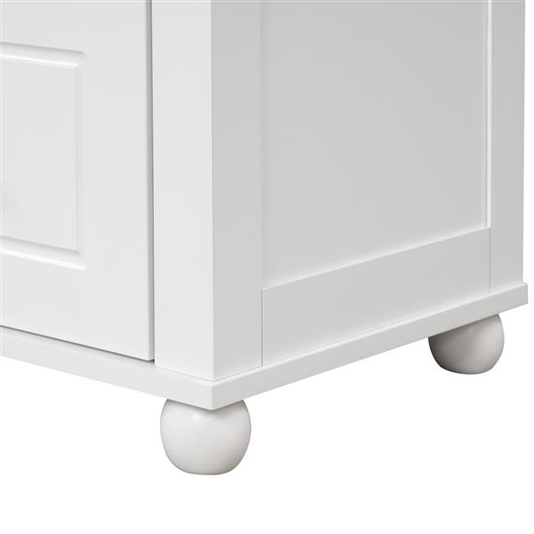 Tall Bathroom Storage Cabinet, Freestanding Storage Cabinet with Two Drawers and Adjustable Shelf, MDF Board with Painted Finish, White