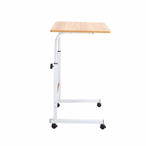 Mobile Over Bed Chair Table Hospital Overbed Height Adjustable Laptop Tray Stand