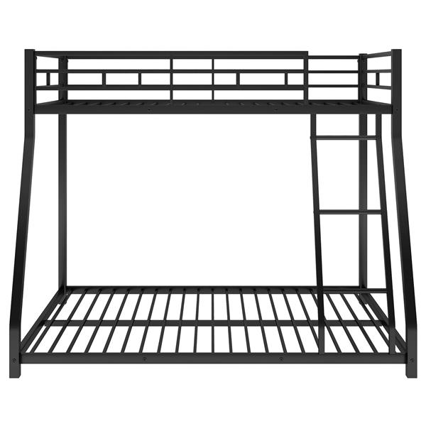 Metal Floor Bunk Bed, Twin over Full,Black