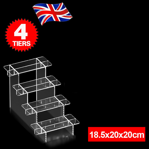 4 Tier Acrylic-Display Stands Clear Perspex Retail Shop Tier Nail Varnish Risers