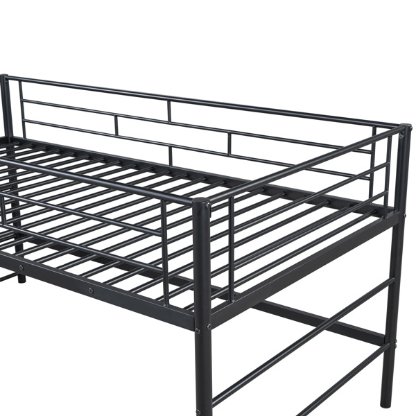 Mid Loft Bed with Storage stairs, Twin, Black