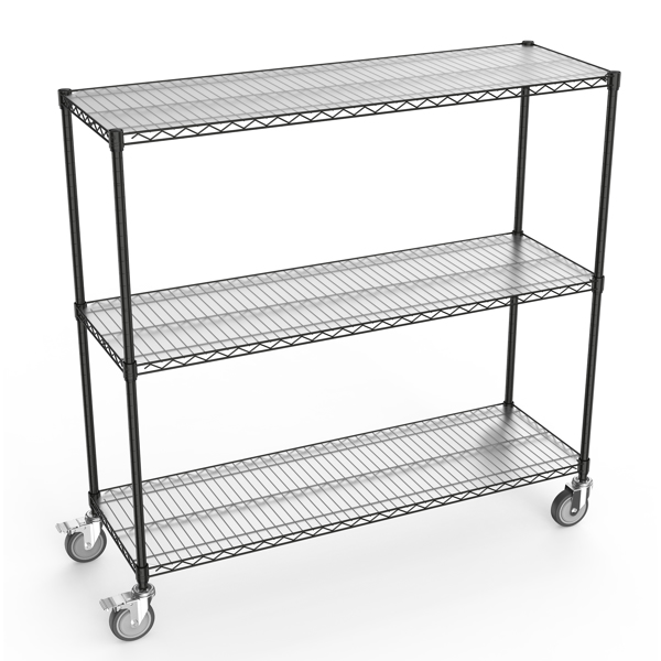 3 Tier Shelf Wire Shelving Unit - 3000LBS, 3T1848-3KLB-B-LKJ