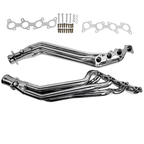 Stainless Steel Exhaust Header Set Polished for 2011-2016 Mustang GT 5.0L/V8