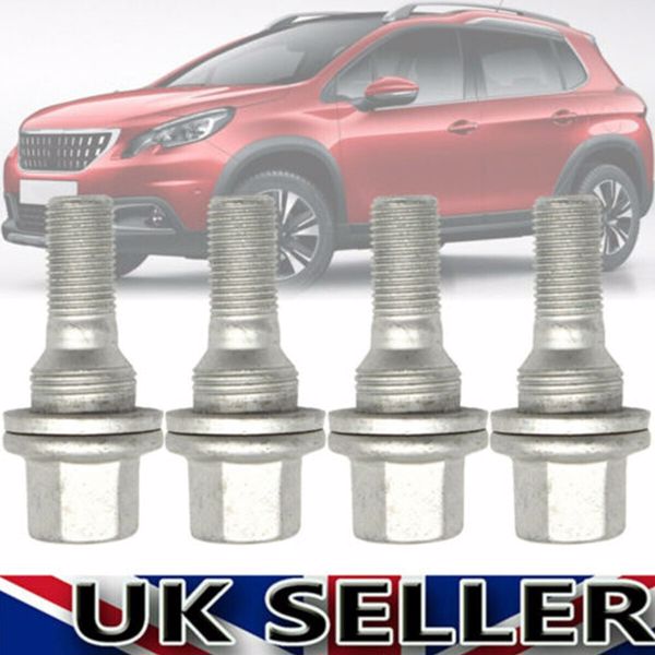 4X Wheel Nuts Bolts Fit For Citroen Peugeot 206 207 208 308 407 3008 17mm HEX UK