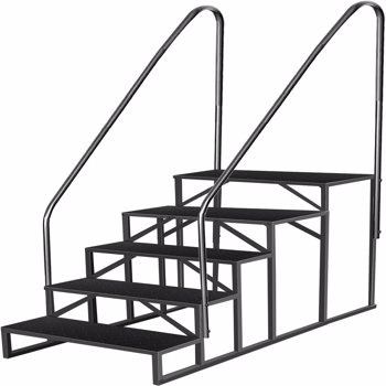 RV Stairs 5 Step Ladder, RV Steps Anti-Slip, Hot Tub Steps with Handrail, 660 lbs RV Ladder for 5th Wheel RV, Mobile Home Stairs