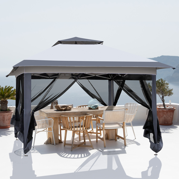 2' x 12' Outdoor Pop-up Canopy with 4 Sidewalls Grey