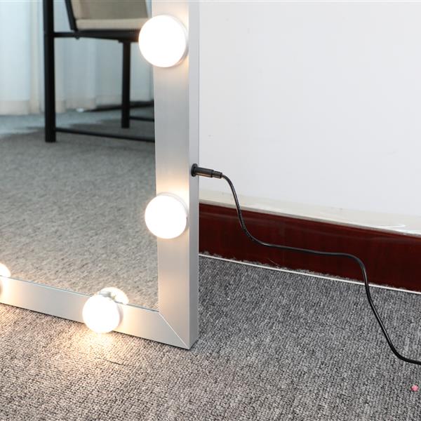 Hollywood Full Length Mirror with Lights Full Body Vanity Mirror with 3 Color Modes Lighted Standing Floor Mirror for Dressing Room Bedroom Wall Mounted Touch Control Silver 63"x24"