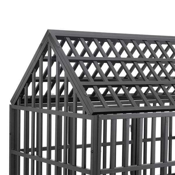 Heavy Duty Dog Cage  pet Crate with Roof & window on roof