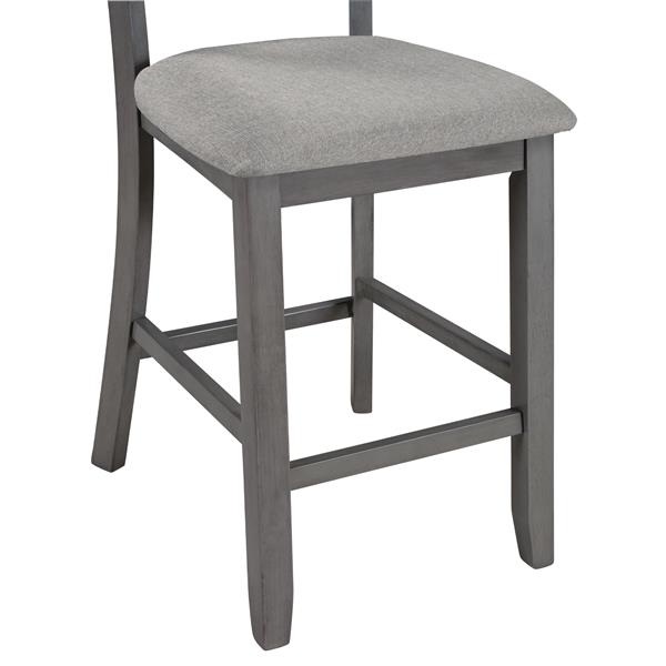 Set of 4 Wooden Counter Height Dining Chair with Padded Chairs, Gray