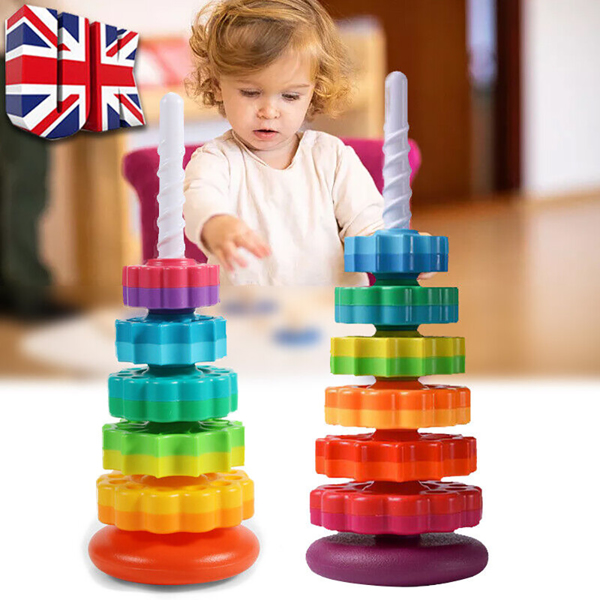 Spinning Stacker Baby Sensory Spin Gears Stacking Rings Baby Preschool Toys N