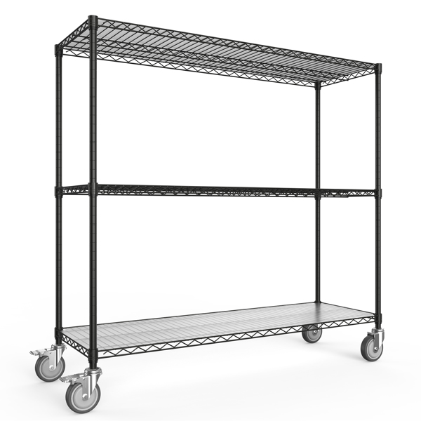 3 Tier Shelf Wire Shelving Unit - 3000LBS, 3T1848-3KLB-B-LKJ