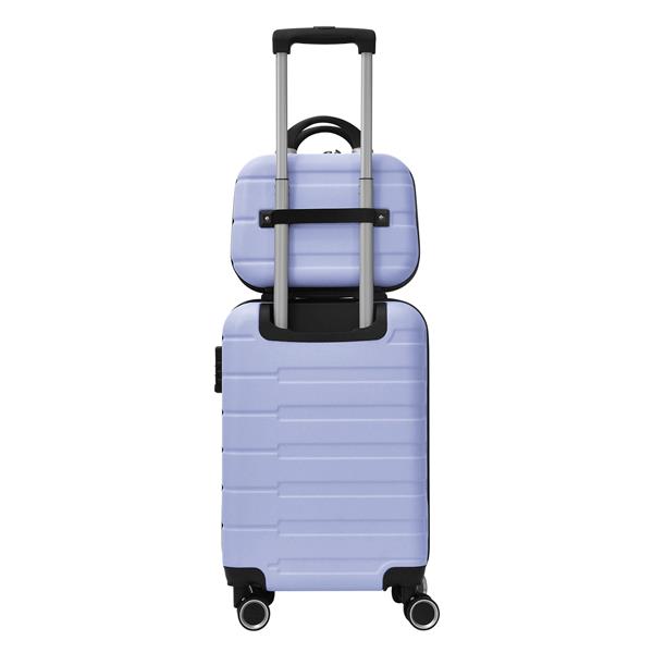 4 Piece Hard Shell Luggage Set,Carry on Suitcase with Spinner Wheels,Family Luggage Set,Lavender Purple(12/20/24/28in)