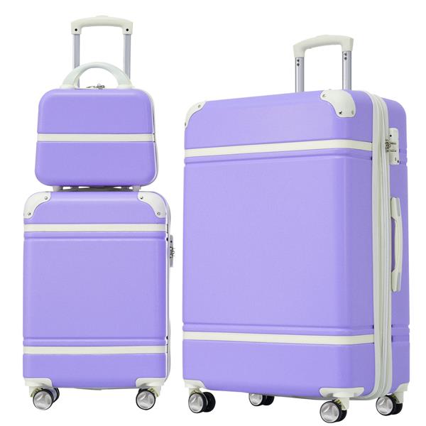 Hardshell Luggage Sets 3 Pieces 20"+28" Luggages and Cosmetic Case Spinner Suitcase with TSA Lock  Lightweight