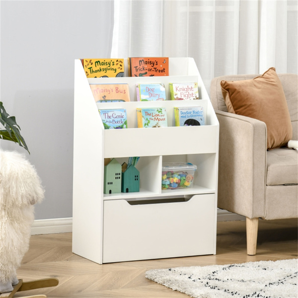 Kids Shelf Book/Storage Cabinet-White