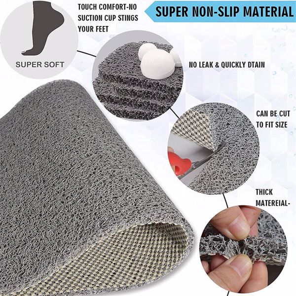 Shower Mat For Inside Shower Silk Circle Bath Mat NonSlip Anti Mould PVC BathMat-