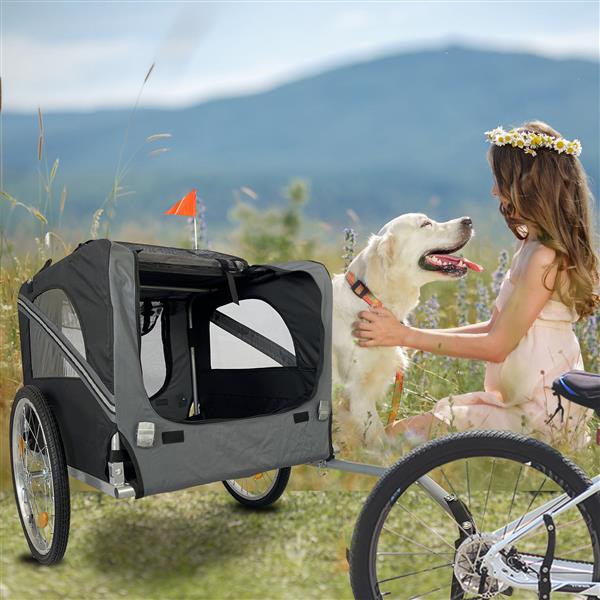 Outdoor Heavy Duty Foldable Utility Pet Stroller Dog Carriers Bicycle Trailer