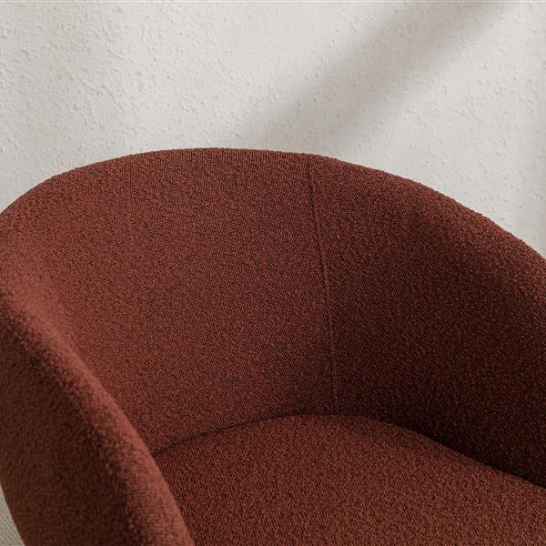 040-Set of 2 Boucle Fabric Dining Chairs With Black Metal Legs,Wine Red