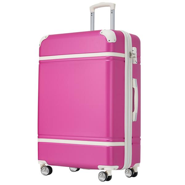 28 IN Luggage 1 Piece with TSA lock , Expandable Lightweight Suitcase Spinner Wheels, Vintage Luggage,Pink