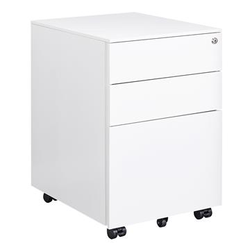 3 Drawer Mobile File Cabinet with Lock Steel File Cabinet for Legal/Letter/A4/F4 Size, Fully Assembled except for Wheels, Home/ Office Design