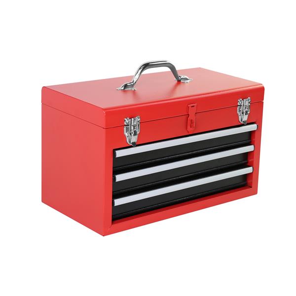 3-Drawer Rolling Tool Chest with Wheels, Tool Chest with Large Storage Cabinet and Adjustable Shelf, Removable Portable Top Box with Locking System Tool Chest for Garage, Warehouse