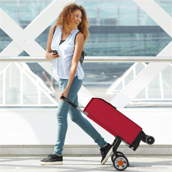 Red Folding Shopping Cart 