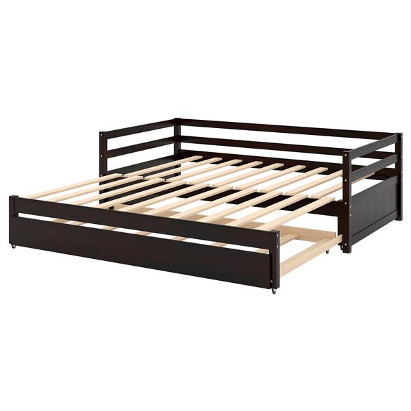 Twin or Double Twin Daybed with Trundle,Espresso