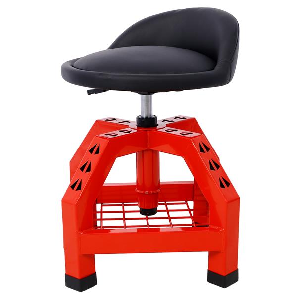 Pneumatic 360 Degree Swivel Stool, Mechanics Rolling Creeper Seat, Heavy Duty Rolling Mechanics Stool, Shop Stool with Casters red