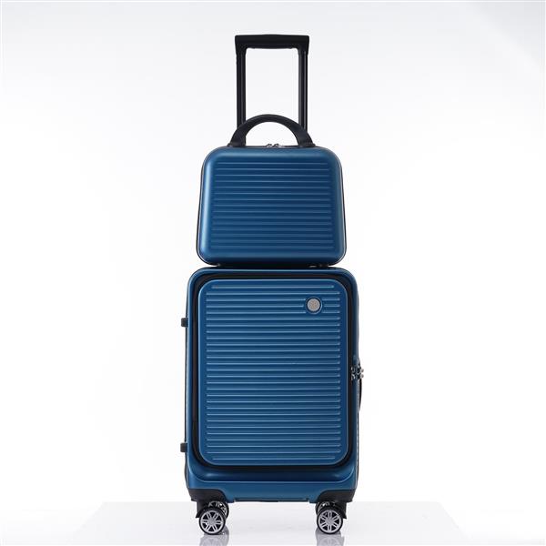 Carry-on Luggage 20 Inch Front Open Luggage Lightweight Suitcase with Front Pocket and USB Port, 1 Portable Carrying Case