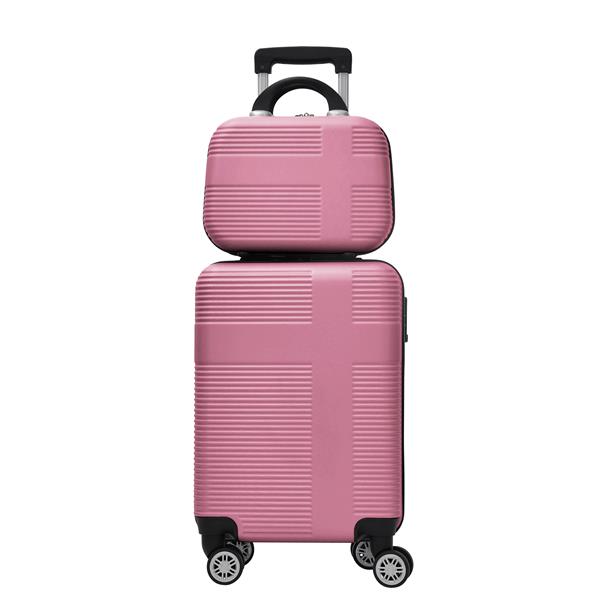 Luggage 4 Piece Set with Spinner Wheels, Hardshell Lightweight Suitcase with TSA Lock,Checked Luggage,Pink(12/20/24/28in)