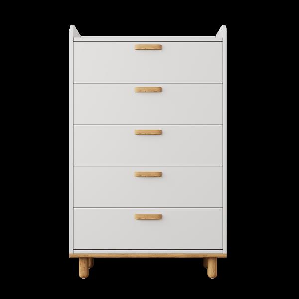 Modern Simple Style White Modern 5-Drawer Chest for Bedroom, Kid's Room, Living Room, Nursery Room