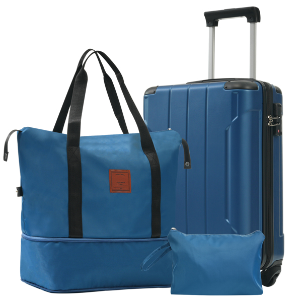 Hardshell Luggage Sets 3 Piece Carry-on Suitcases with Wheels, TSA Lock for Men Women, Blue (20in) 