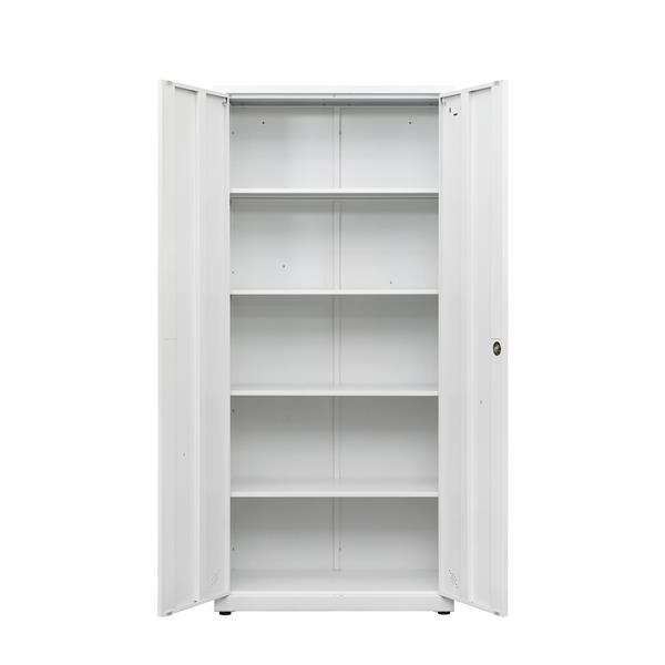 High Storage Cabinet with 2 Doors and 4 Partitions to Separate 5 Storage Spaces, Home/ Office Design