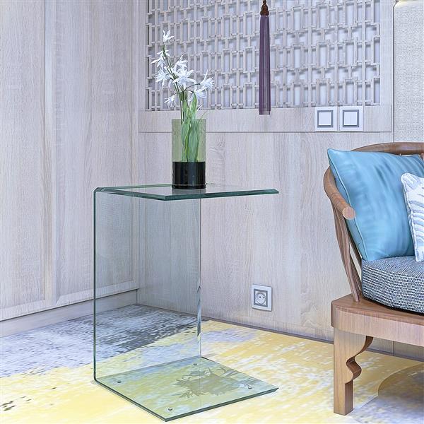 Whole Tempered Glass Coffee Table Clear End Table Transparent  Side Table for Room