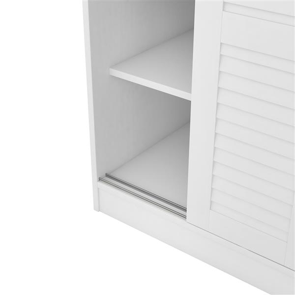 3-Door Shutter Wardrobe with shelves, White