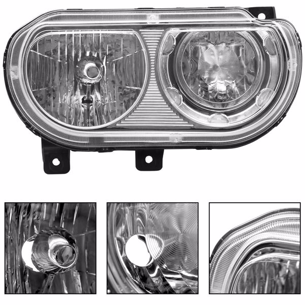 For 2008-2014 Dodge Challenger Headlights Assembly Lamp Chrome CH2502219