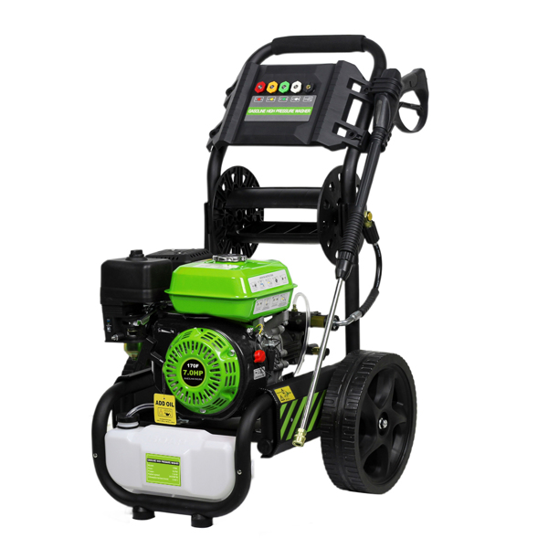 110V 2600PSI 4.8kW with drum winder, gasoline high-pressure cleaner, 5 nozzles+foam kettle