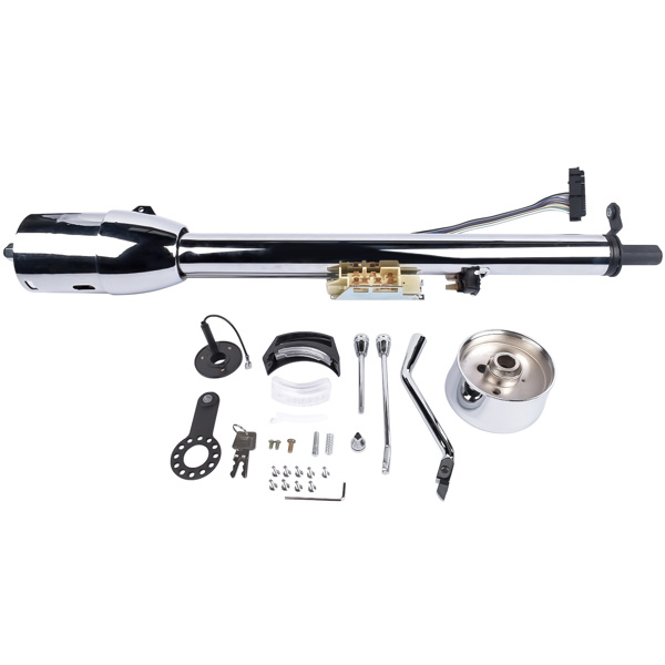 Chrome 30" Steering Column Hot Street Rod Tilt Automatic with Key and Adapter