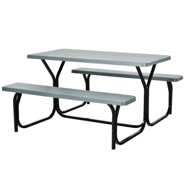 Picnic Table Bench Set Gray