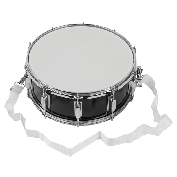 14 x 5.5in Snare Drum Set with Drumstick Holder, Snare Drum Bag, Strap, Mute Pad & Drum Stick for Beginner Student Black