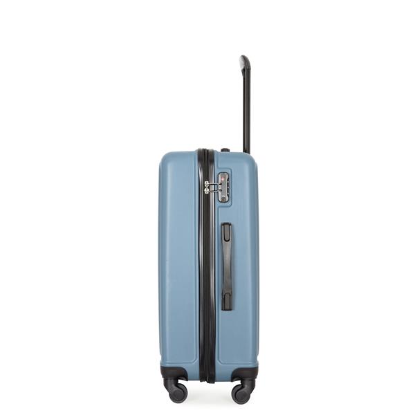 3 Piece Luggage Sets ABS Lightweight Suitcase with Two Hooks, Spinner Wheels, TSA Lock, (20/24/28) Blue